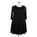 Ellos Casual Dress - Mini Scoop Neck 3/4 sleeves: Black Print Dresses - Women's Size 22