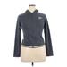 Nike Zip Up Hoodie: Gray Solid Tops - Women's Size X-Large