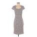 Grace Karin Cocktail Dress - Sheath Square Short sleeves: Gray Dresses - New - Women's Size Small