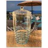 2.5 Quarts Water Pitcher with Lid, Swirl Unbreakable Plastic Pitcher, Drink Pitcher, Juice Pitcher with Spout BPA Free