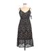 Guess Casual Dress - Midi V Neck Sleeveless: Black Solid Dresses - New - Women's Size 6
