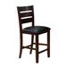 Contemporary Style Finish Counter Height Dining Chair Bar Stool 2pc Set Fabric Upholstery Wooden Furniture