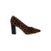 Franco Sarto Heels: Brown Animal Print Shoes - Women's Size 10