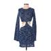 Divided by H&M Casual Dress: Blue Marled Dresses - Women's Size 2X-Small