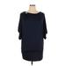 MICHAEL Michael Kors Casual Dress - Mini Crew Neck 3/4 sleeves: Blue Solid Dresses - Women's Size 1X