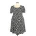 Shein Casual Dress - A-Line Square Short sleeves: Black Dresses - Women's Size 3X