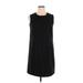 Casual Dress - Mini Crew Neck Sleeveless: Black Solid Dresses - Women's Size 14 Petite