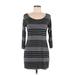 Chris & Carol Casual Dress - Mini: Gray Color Block Dresses - Women's Size Medium