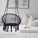 Ultra Light Hanging Chair Fringe Swing Chair Handwoven Cotton Rope Outdoor Hanging Chair Macrame Swing Hammock Chair