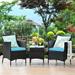 2 Piece Patio Lounge Set with Cushions Solid Acacia Wood