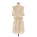 Rory Beca Casual Dress - Mini V Neck Sleeveless: Tan Solid Dresses - New - Women's Size X-Small