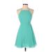 Silence and Noise Cocktail Dress - Party: Teal Solid Dresses - Women's Size 0