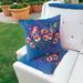 HomeRoots Set of Two 16" X 16" Blue Bird Blown Seam Indoor Outdoor Throw Pillow