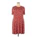 ASOS Casual Dress - Mini High Neck Short sleeves: Red Dresses - Women's Size 18