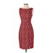 Kay Unger Casual Dress - Bodycon: Red Jacquard Dresses - Women's Size 2