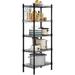 5-Shelf Metal Organizer Shelving Unit Organizer (16.54" W x 11.81 D x 50 H, Black) - 16.54"D x 11.81"W x 50"H