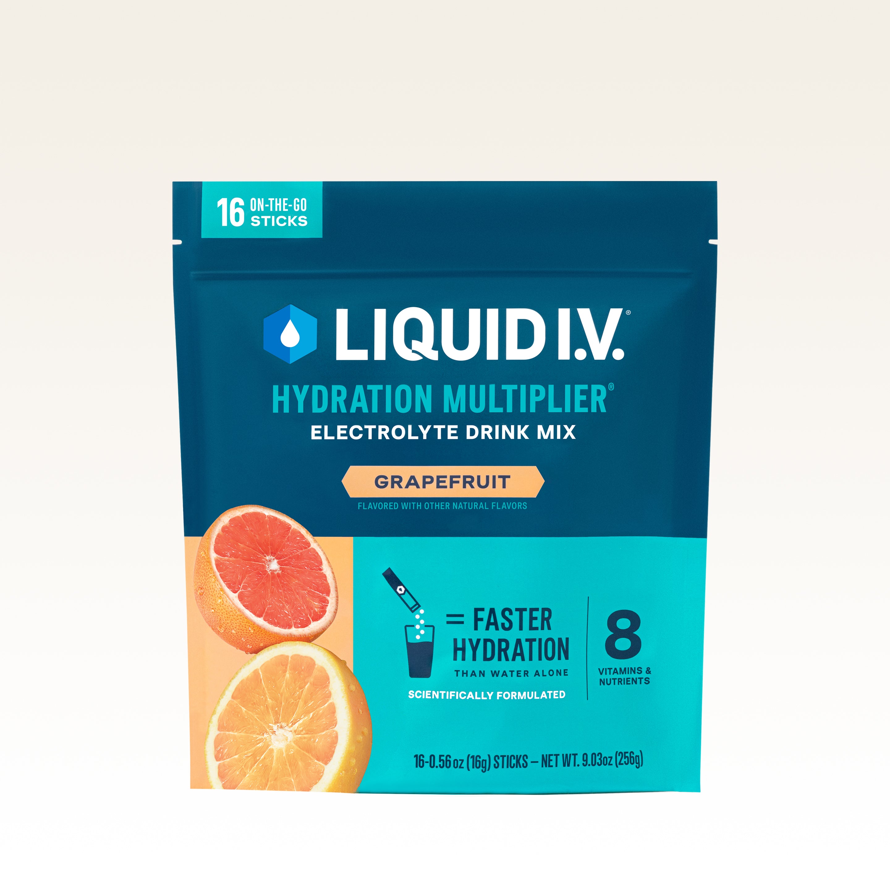 Liquid I.V.® Grapefruit Hydration Multiplier® (16 Pack) - Hydrating Powdered Electrolyte Drink Mix Packets