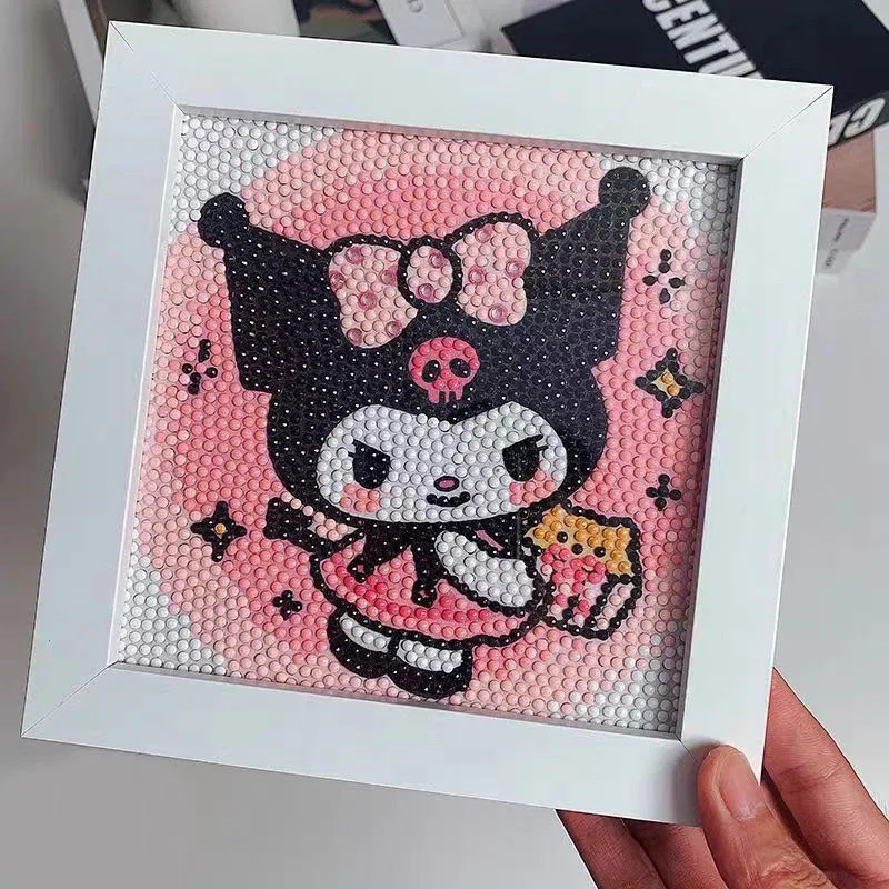 Dessin animé Kuromi diamant peinture plein diamant cadre fait à la main bricolage diamant peinture cadeau pour enfants