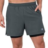 Champion Men's 5" MVP Short with Liner (Size L) Stealth Grey, Polyester,Spandex
