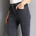 Jeans da donna Jeans Blu Grigio Nero Donna Jeans elasticizzati alti Pantaloni a matita skinny in denim lavato femminile