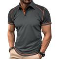 Homme Polo en coton Tee Shirt Golf Travail Casual Revers Manche Courte basique Moderne Bloc de couleur Patchwork Bouton Printemps été Standard Noir Vert Véronèse Bleu Roi Kaki Gris Claire Gris foncé