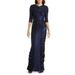 Mari Ruched Metallic Gown