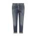 High-waist Button-fly Cropped Jeans