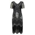 Goldene Zwanziger 1920er Cocktailkleid Flapper Kleid Kleid Maskerade Normal Der große Gatsby Charleston Hochzeitsgast Pailletten Kostüm Damen Halloween Karneval Maskerade Karneval Hochzeit
