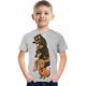 kinderkleidung Jungen T-Shirt Tee Graphic Tier Hund Kurzarm Rundhalsausschnitt Kinder oben Outdoor 3D-Druck Sport Modisch bezaubernd Sommer Grau 3-12 Jahre