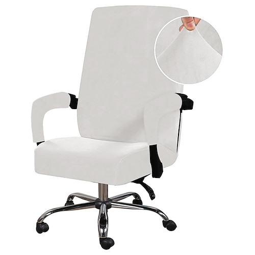Samt Computer Bürostuhlbezug Gaming Stuhl Stretch Stuhl Schonbezug schwarz einfarbig einfarbig strapazierfähiger waschbarer Möbelschutz Image