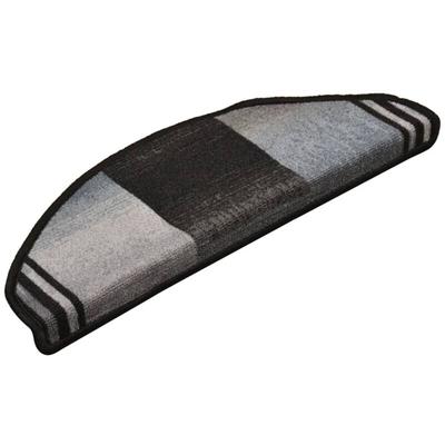 Treppenmatten Selbstklebend 15 Stk. Schwarz und Grau 65x21x4 cm Vidaxl