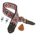 Embroidered Guitar Strap Use Shoulder Accessory Handbags Retro Decor Decorate Gift Child White Nylon Genuine Leather