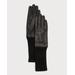 Ribbed Cashmere & Leather Gloves
