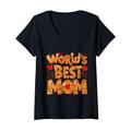 Damen Best Mum Ever Best Cat Mum Ever Motiv Katze Muttertag T-Shirt mit V-Ausschnitt