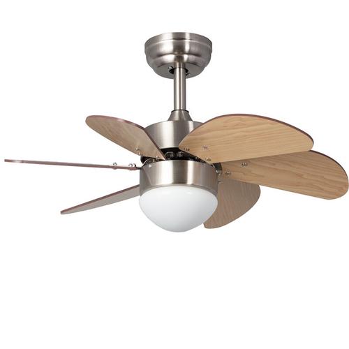 Deckenventilator Lautlos Orion Holz 81cm DC-Motor Silber