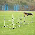 4 Pack Adjustable Dog Agility Jumps with Carry Bag Exercise Dog Jumping Hurdles for Indoor Outdoor Dog Agility Course Game White