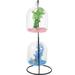 1 Set Tabletop Hanging Glass Fish Tank Mini Table Aquarium Glass Betta Fish Bowl Clear Fish Tank with Iron Stand