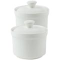 2 Pcs Ceramic Stew Pot Porcelain Steaming Cup Custard Bowl Steamer Ceramics White