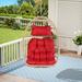 Outdoor Rattan Egg Swing Chair with Red Cushion - Relax in Style