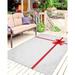 Waterproof Outdoor Rugs Carpet 47*70.8inch Snowflake Bow Knot Outdoor Patio Rugs Mats Area Rugs Runner Christmas Non Slip Washable Indoor Outdoor for Camping RV Porch Balcony Deck Backyard Picnic