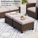durable MIXPATIO 5 Pieces Outdoor Conversation Set for 7 Patio Manual Weaving Wicker Outside Sectional Couch PE Rattan Couch with Beige Cushions for Porch Lawn Garden Backyard Beige