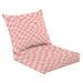 Outdoor Deep Seat Cushion Set 24 x 24 70s Grid Retro Pattern Pink Beige Deep Seat Back Cushion Fade Resistant Lounge Chair Sofa Cushion Patio Furniture Cushion