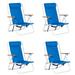 UBesGoo 4 Pack Backpack Beach Chair Folding Recliner Lounge Blue