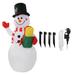 1.5m Inflatable Christmas Snowman Colorful Light Windproof Rope Automatic Blow Up Snowman for Decoration 220V