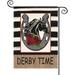 Derby Time Horse Roses Garden Flag 12 x 18 Inch Vertical Double Sided Kentucky Derby Race Sport Yard Outdoor Decor