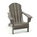 Folding Adirondack Chair in Navy Blue HDPE Resin - 44.2 - Relax in Style Outdoors