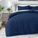 Bare Home Luxury Duvet Cover and Sham Set - Premium 1800 Collection - Ultra-Soft - King/Cal King Dark Blue 3-Pieces