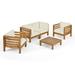 Noble House Oana Outdoor 4 Seater Loveseat Chat Set Teak