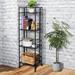 Yardi Yard 4 Tier Foldable Storage Shelves Expandable Folding Shelf Collapsible Adjustable Storage Rack Metal Shelves for Storage Pantry Garage Kitchen Room