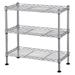 3-Tier Shelving Storage Unit Metal Organizer Wire Rack Chrome Silver 17.72 L x 7.87 W x 17.72 H